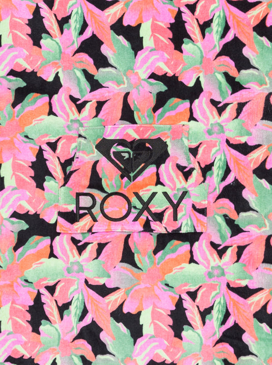 Roxy Kids' Stay Magical Girls Poncho Towel 105x73cm Anthracite The Moves Floral ERGAA03208-KVJ6