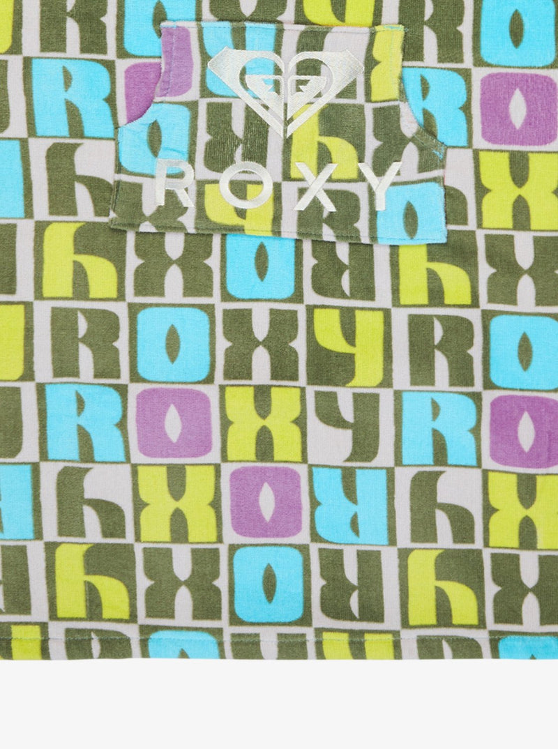 Load image into Gallery viewer, Roxy Kids' Rg Stay Magical Printed Poncho Towel Oil Green Letter Up ERGAA03220-GLD8
