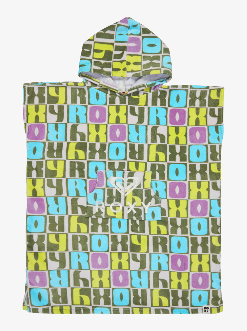 Load image into Gallery viewer, Roxy Kids' Rg Stay Magical Printed Poncho Towel Oil Green Letter Up ERGAA03220-GLD8
