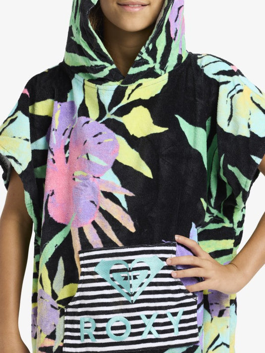 Roxy Kids' Rg Stay Magical Printed Poncho Towel Anthracite Aquarella Active ERGAA03220-XMGB