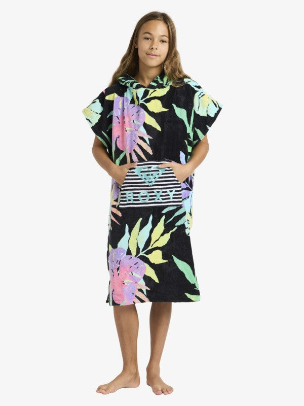 Load image into Gallery viewer, Roxy Kids' Rg Stay Magical Printed Poncho Towel Anthracite Aquarella Active ERGAA03220-XMGB
