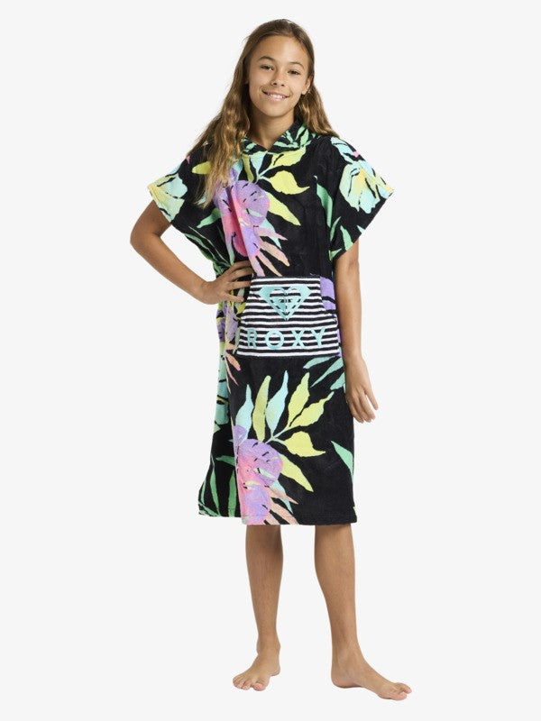 Load image into Gallery viewer, Roxy Kids' Rg Stay Magical Printed Poncho Towel Anthracite Aquarella Active ERGAA03220-XMGB
