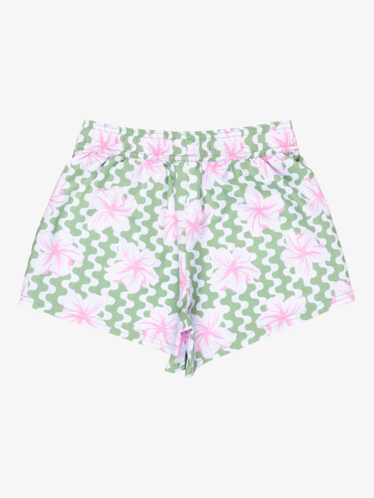 Roxy Kids' Party Waves Girls Boardshorts (6-16 Years) Basil Party Waves Rg ERGBS03125-GHZ6