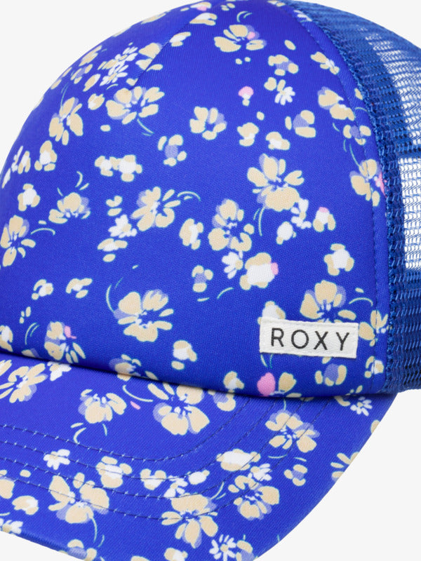 Load image into Gallery viewer, Roxy Kids&#39; Honey Cococnut Trucker Cap Dazzling Blue Coastline Ditsy ERGHA03349_XBYM

