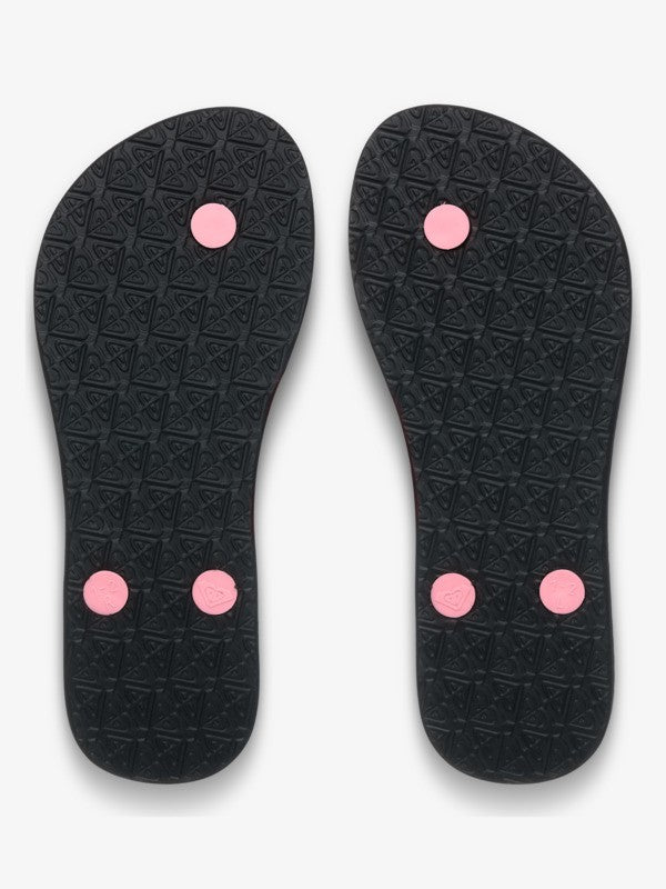 Load image into Gallery viewer, Roxy Kid's Viva Stamp Flip Flops Black Multi ERGL100014-KMI1
