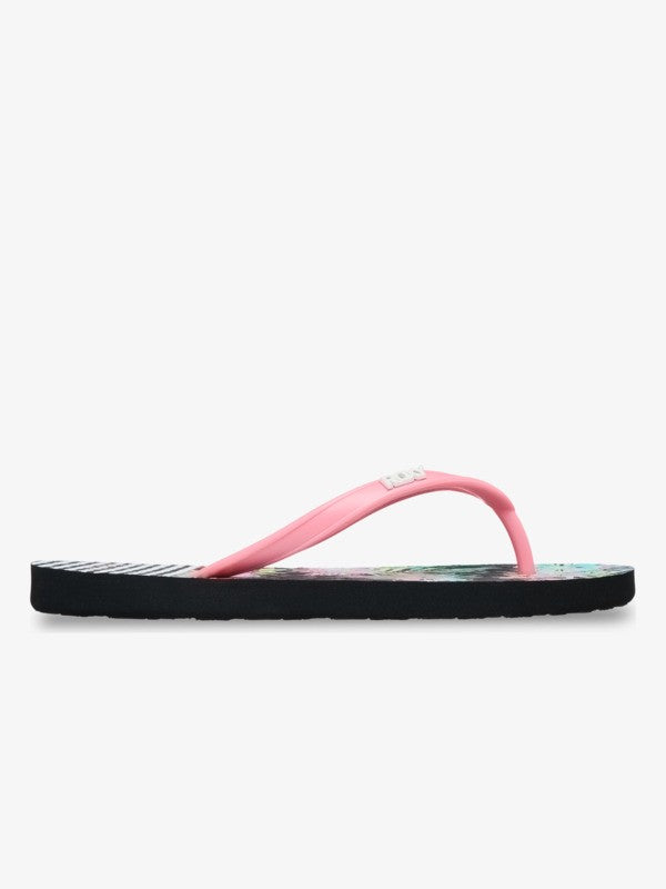 Load image into Gallery viewer, Roxy Kid's Viva Stamp Flip Flops Black Multi ERGL100014-KMI1
