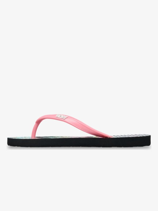Roxy Kid's Viva Stamp Flip Flops Black Multi ERGL100014-KMI1