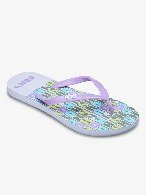 Load image into Gallery viewer, Roxy Kid's Viva Stamp Flip Flops Purple ERGL100014-PUR
