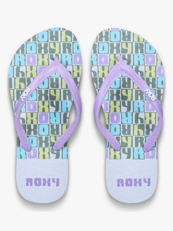 Load image into Gallery viewer, Roxy Kid's Viva Stamp Flip Flops Purple ERGL100014-PUR
