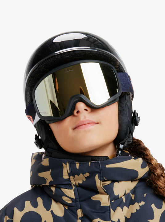 Roxy Kids' Missy Ski/Snowboard Goggles Big Flowers/Clux Ml Lt Orange S3 ERGTG03026-KVM0