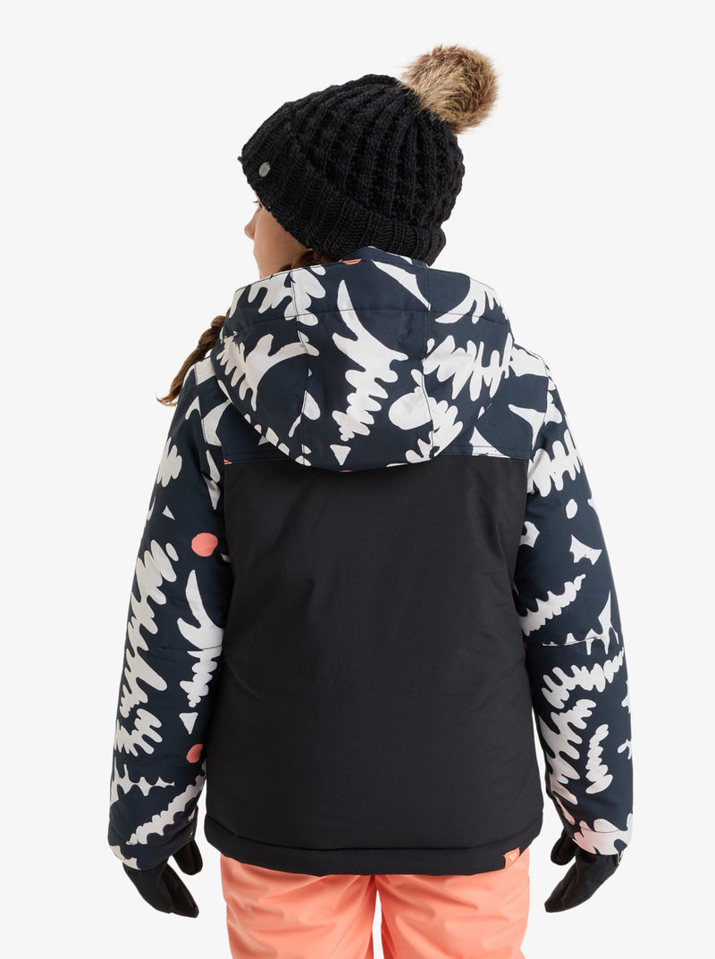 Load image into Gallery viewer, Roxy Kids&#39; Galaxy Snow Jacket (8-16 Years) True Black Big Flower ERGTJ03200-KVJ2
