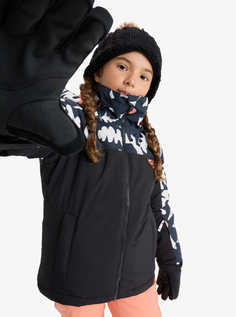 Load image into Gallery viewer, Roxy Kids&#39; Galaxy Snow Jacket (8-16 Years) True Black Big Flower ERGTJ03200-KVJ2
