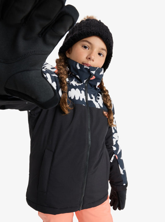 Roxy Kids' Galaxy Snow Jacket (8-16 Years) True Black Big Flower ERGTJ03200-KVJ2