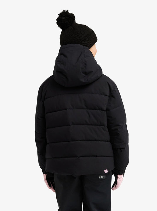 Roxy Kids' Snowyhill Puffy 10K Snow Jacket (8-16 Years) True Black ERGTJ03205-KVJ0