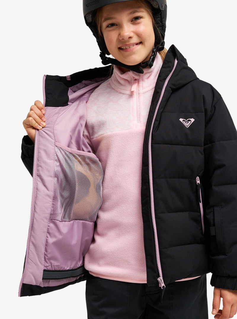 Load image into Gallery viewer, Roxy Kids&#39; Snowyhill Puffy 10K Snow Jacket (8-16 Years) True Black ERGTJ03205-KVJ0
