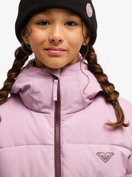 Roxy Kids' Snowyhill Puffy 10K Snow Jacket (8-16 Years) Discreet Mauve ERGTJ03205-MGQ0
