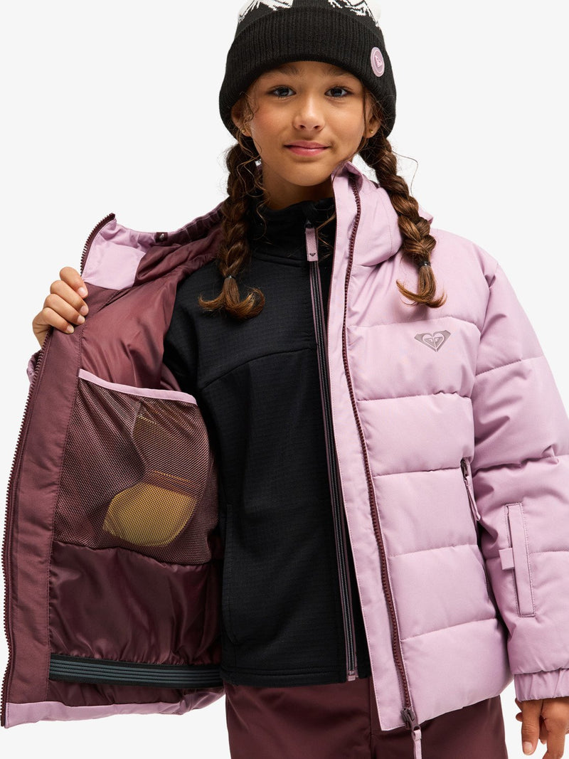 Load image into Gallery viewer, Roxy Kids&#39; Snowyhill Puffy 10K Snow Jacket (8-16 Years) Discreet Mauve ERGTJ03205-MGQ0
