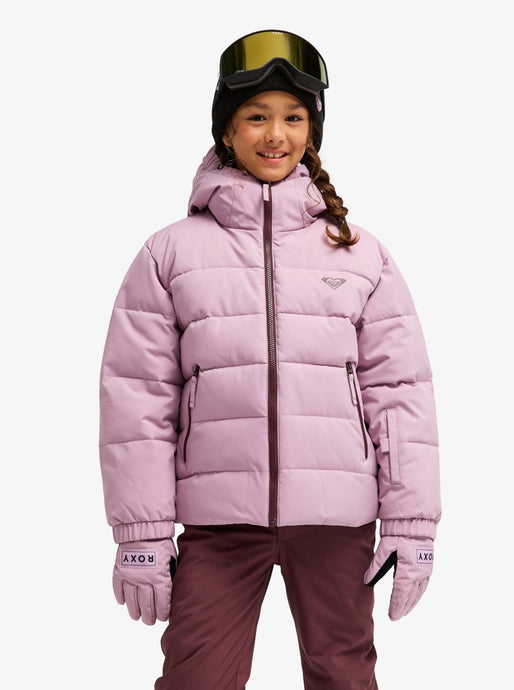 Roxy Kids' Snowyhill Puffy 10K Snow Jacket (8-16 Years) Discreet Mauve ERGTJ03205-MGQ0