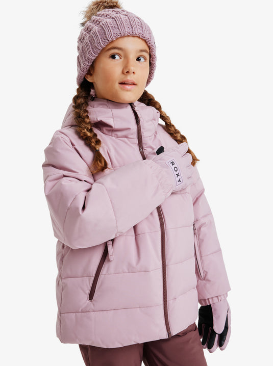 Roxy Kids' Snowyhill Puffy 10K Snow Jacket (8-16 Years) Discreet Mauve ERGTJ03205-MGQ0