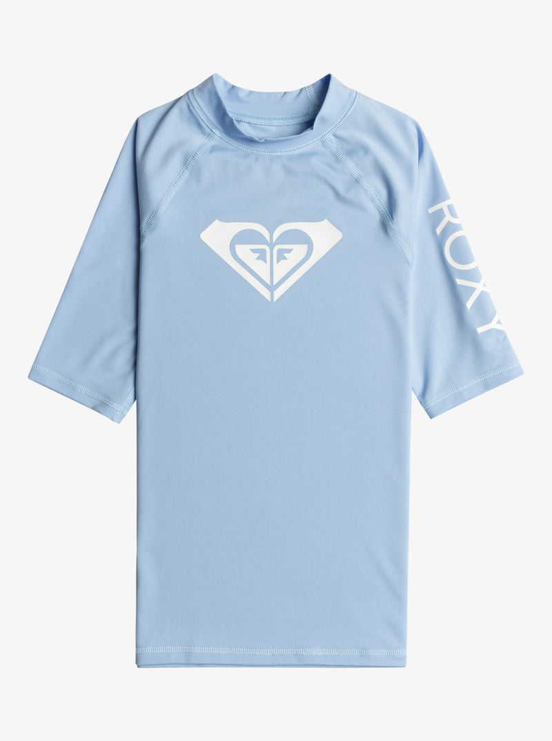 Load image into Gallery viewer, Roxy Kid&#39;s (6-16) Wholehearted Short Sleeve Rash Vest Bel Air Blue ERGWR03283-BHG0
