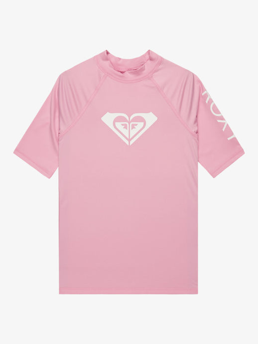 Roxy Kids' Whole Hearted Short Sleeve Girls Rash Vest (6-16 Years) Lilac Chiffon ERGWR03283_MFA0