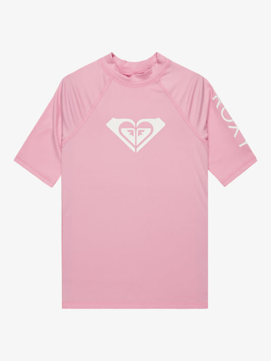 Roxy Kids' Whole Hearted Short Sleeve Girls Rash Vest (6-16 Years) Lilac Chiffon ERGWR03283_MFA0