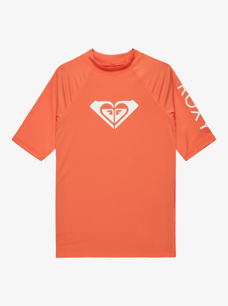 Load image into Gallery viewer, Roxy Kids&#39; Whole Hearted Short Sleeve Girls Rash Vest (6-16 Years) Emberglow ERGWR03283_NKN0
