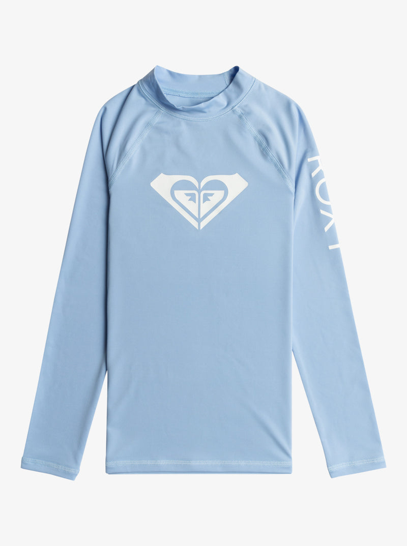 Load image into Gallery viewer, Roxy Girl&#39;s Whole Hearted Long Sleeve UPF 50 Rash Vest Bel Air Blue ERGWR03286-BHG0
