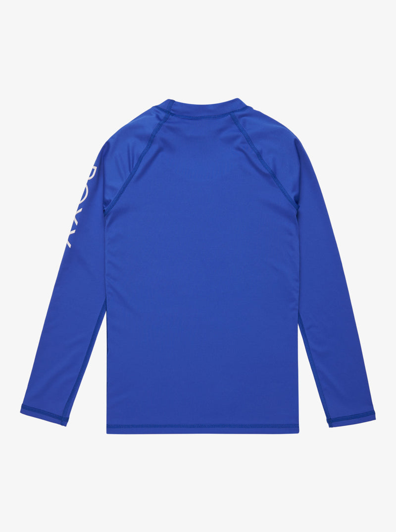Load image into Gallery viewer, Roxy Kids&#39; Whole Hearted Long Sleeve Girls Rash Vest (6-16 Years) Dazzling Blue ERGWR03286-PPM0
