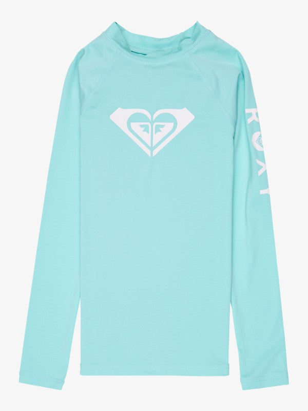 Load image into Gallery viewer, Roxy Kids' Whole Hearted LS Rash Vest Aqua Splash ERGWR03490-BZG0
