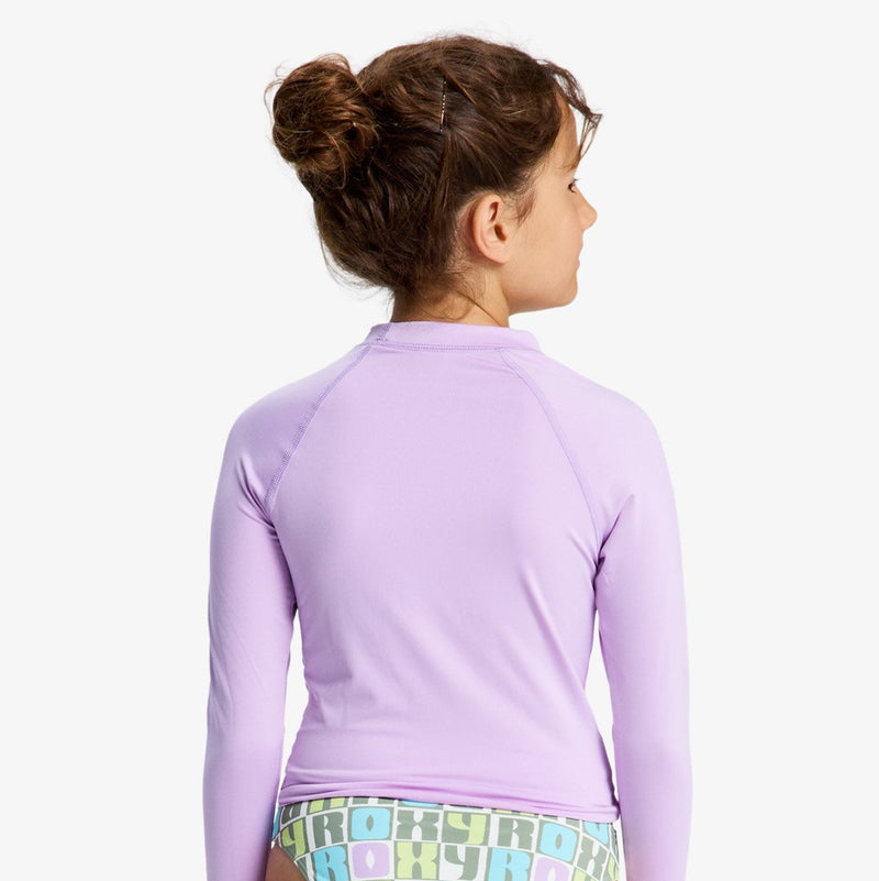 Load image into Gallery viewer, Roxy Kid's (6-16) Whole Hearted LS Rashguard Crocus Petal ERGWR03490-PKL0
