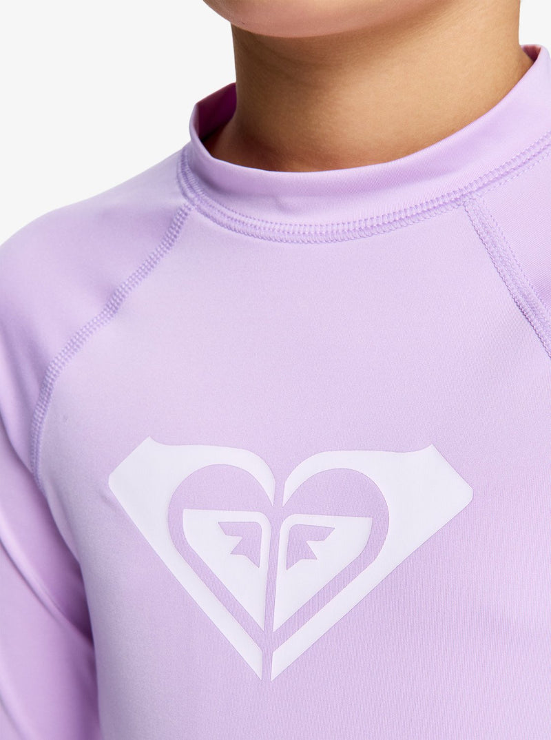 Load image into Gallery viewer, Roxy Kid's (6-16) Whole Hearted LS Rashguard Crocus Petal ERGWR03490-PKL0
