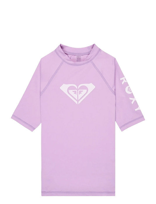 Roxy Kids' Whole Hearted SS Rash Vest Crocus Petal ERGWR03491-PKL0