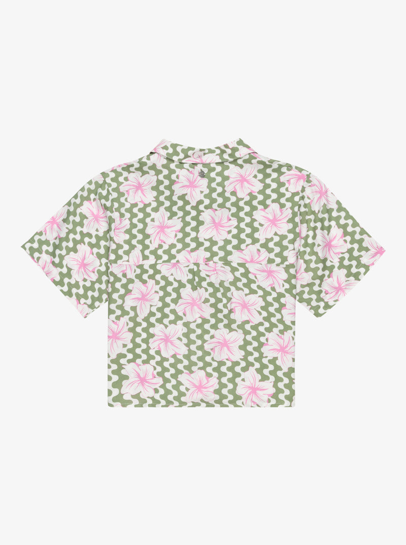 Load image into Gallery viewer, Roxy Kids&#39; Salty Sun Shirt Basil Party Waves Rg ERGWT03140_GHZ6
