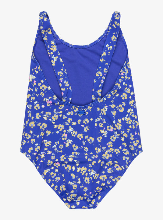 Roxy Kid's Shadow Floral One Piece Swimsuit Dazzling Blue Coastline Ditsy ERGX103209-XBYM