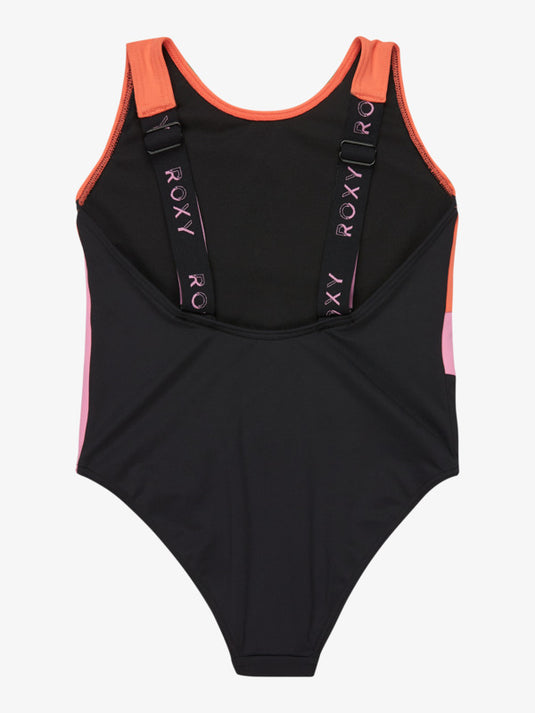 Roxy Girls' Colorblock One Piece Swimsuit Anthracite ERGX103215_KVJ0