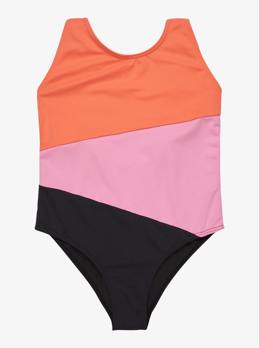 Roxy Girls' Colorblock One Piece Swimsuit Anthracite ERGX103215_KVJ0