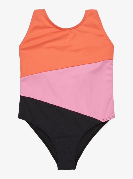 Roxy Girls' Colorblock One Piece Swimsuit Anthracite ERGX103215_KVJ0