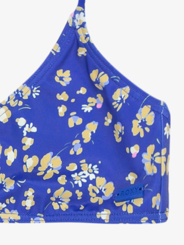 Load image into Gallery viewer, Roxy Kids&#39; Shadow Floral Brasic Two Piece Swim Set Dazzling Blue Coastline Ditsy ERGX203630_XBYM

