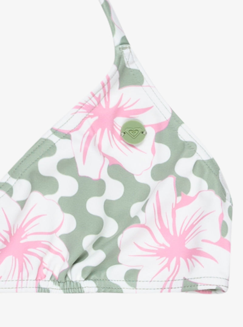 Load image into Gallery viewer, Roxy Girls&#39; Party Waves Basic Two Piece Swim Set Basil Party Waves Rg ERGX203656_GHZ6
