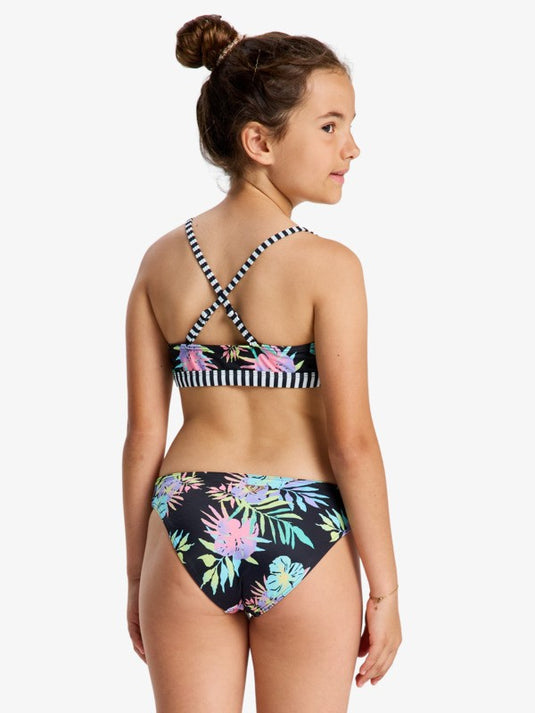 Roxy Kids' Active Triangle Bikini Set (6-16 Years) Anthracite Aquarella Active Rg ERGX203693-XMGB