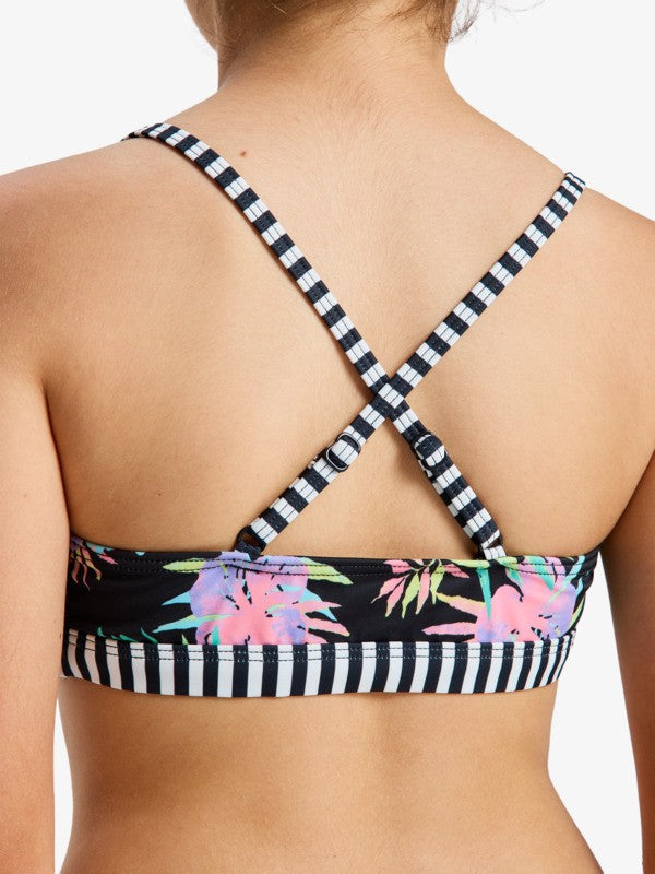Load image into Gallery viewer, Roxy Kids' Active Triangle Bikini Set (6-16 Years) Anthracite Aquarella Active Rg ERGX203693-XMGB
