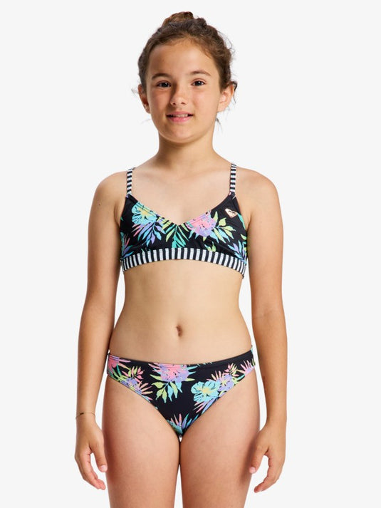 Roxy Kids' Active Triangle Bikini Set (6-16 Years) Anthracite Aquarella Active Rg ERGX203693-XMGB