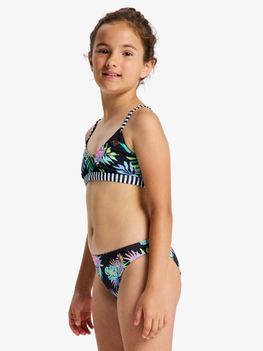 Roxy Kids' Active Triangle Bikini Set (6-16 Years) Anthracite Aquarella Active Rg ERGX203693-XMGB