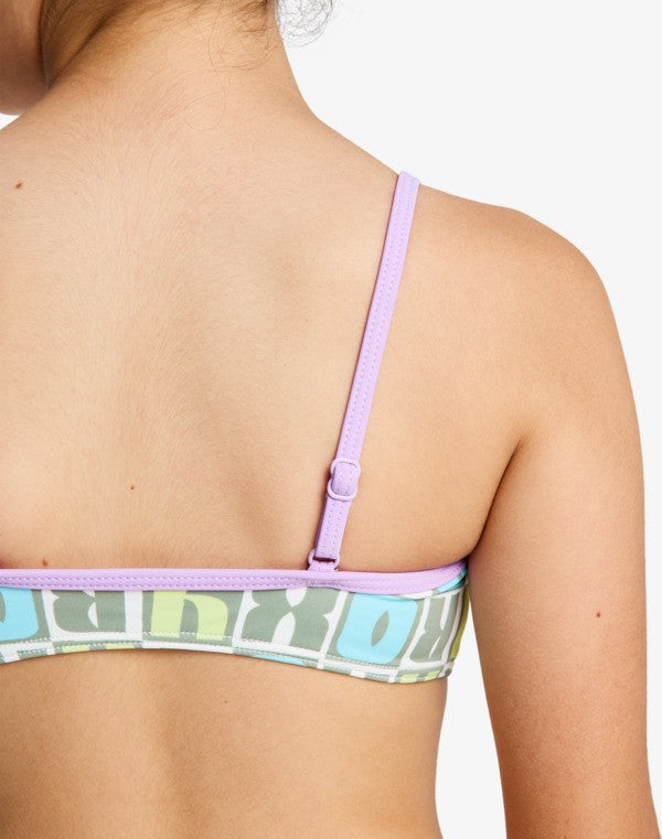 Load image into Gallery viewer, Roxy Kids' Letter Up Two Piece Bralette Set (8-14 Years) Oil Green ERGX203696-GLD8
