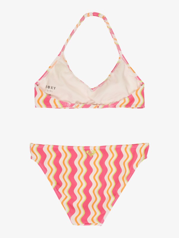 Load image into Gallery viewer, Roxy Kids' Bold Waves Two Piece Bralette Bikini Set (6-10 Years) Papaya Bold Waves ERGX203705_XMNG
