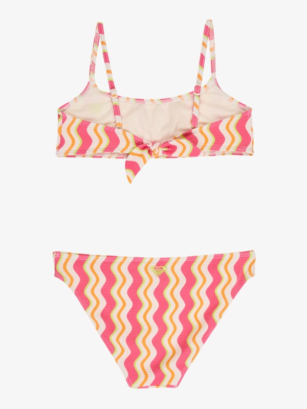 Load image into Gallery viewer, Roxy Kids' Bold Waves Two Piece Bralette Bikini Set (12-16 Years) Papaya Bold Waves ERGX203706_XMNG
