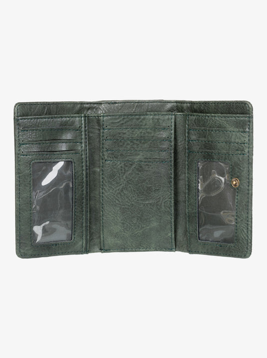 Roxy Crazy Diamond Tri-Fold Wallet Agave Green ERJAA04202-GZC0