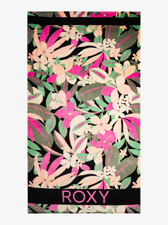 Roxy Women's Cold Water Beach Towel Anthracite Palm Song Axs ERJAA04268-KVJ4