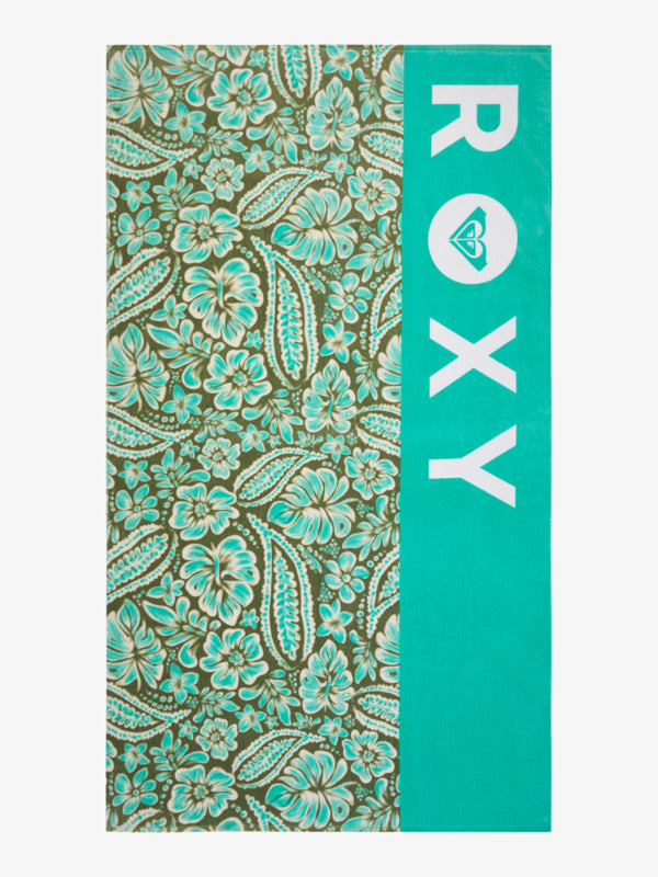 Load image into Gallery viewer, Roxy Women's Cold Water Printed Basic Towel 160 X 90 Oil Green Wildside Paisley ERJAA04360-GLD6
